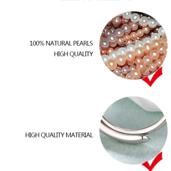 NEW 925 Silver Natural  Pearl Stud Earrings - Picture 9 of 13